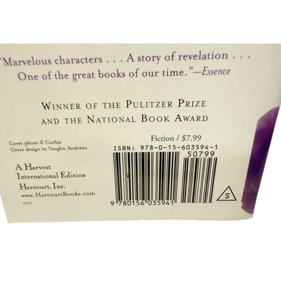 The Color Purple Paperback Alice Walker Pulitzer Prize Winner African American - Picture 8 of 8